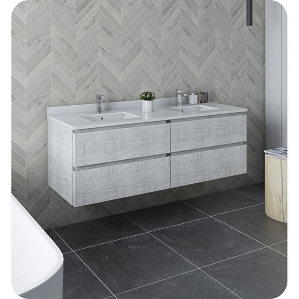 Fresca Formosa 60" Wall Mounted Double Sink Bathroom Vanity Set & Reviews Wayfair Canada